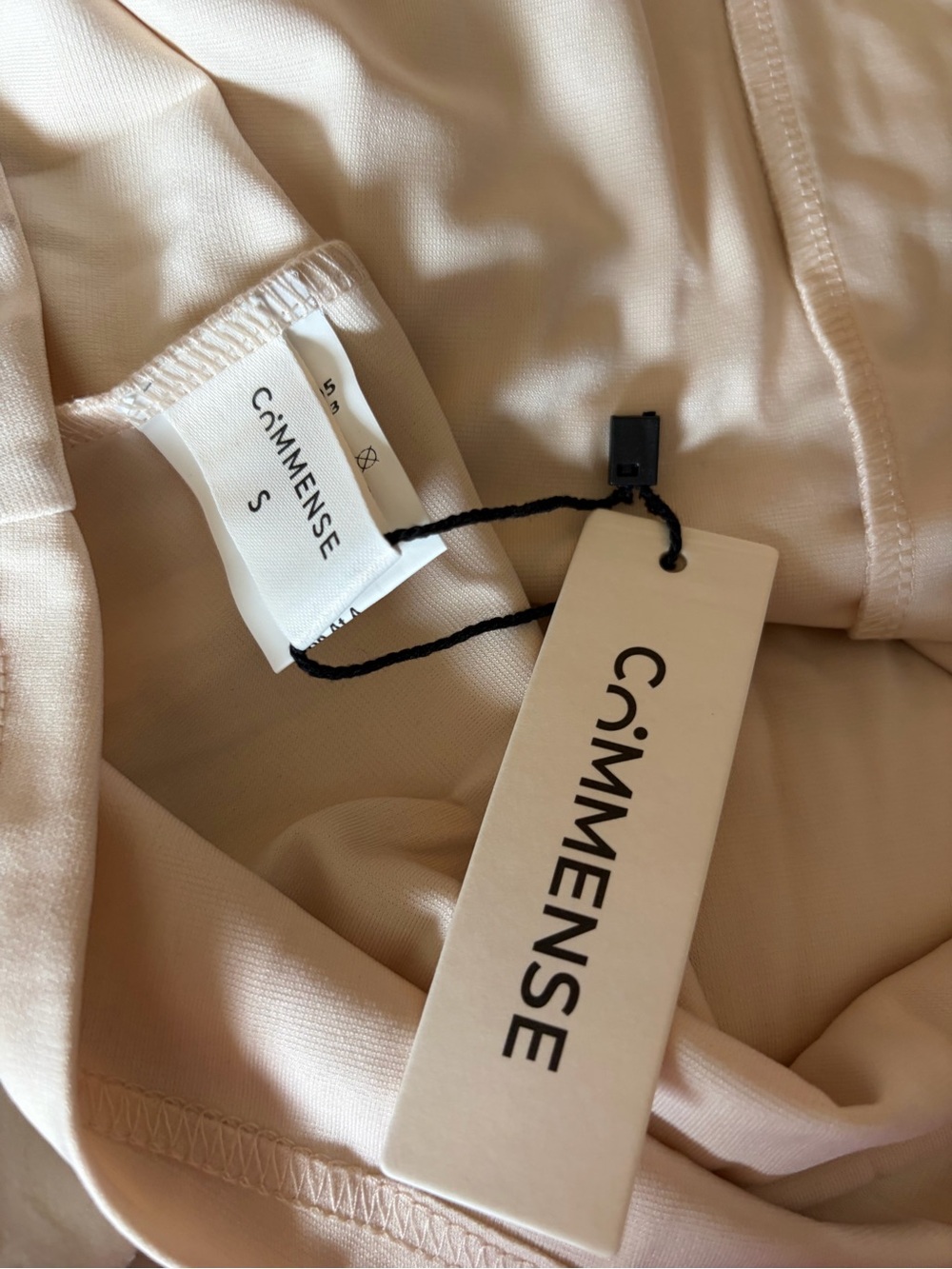 Commense Elegant Cream One-Shoulder Satin Evening Dress - Picture 6 of 6